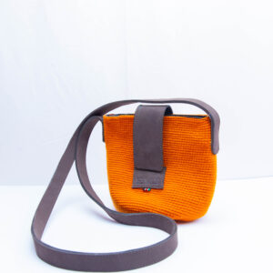 raffia crossbody bag with leather trim