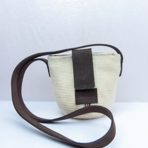 raffia crossbody bag with leather trim