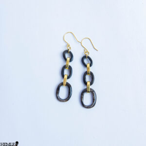 horn chain link drop earrings